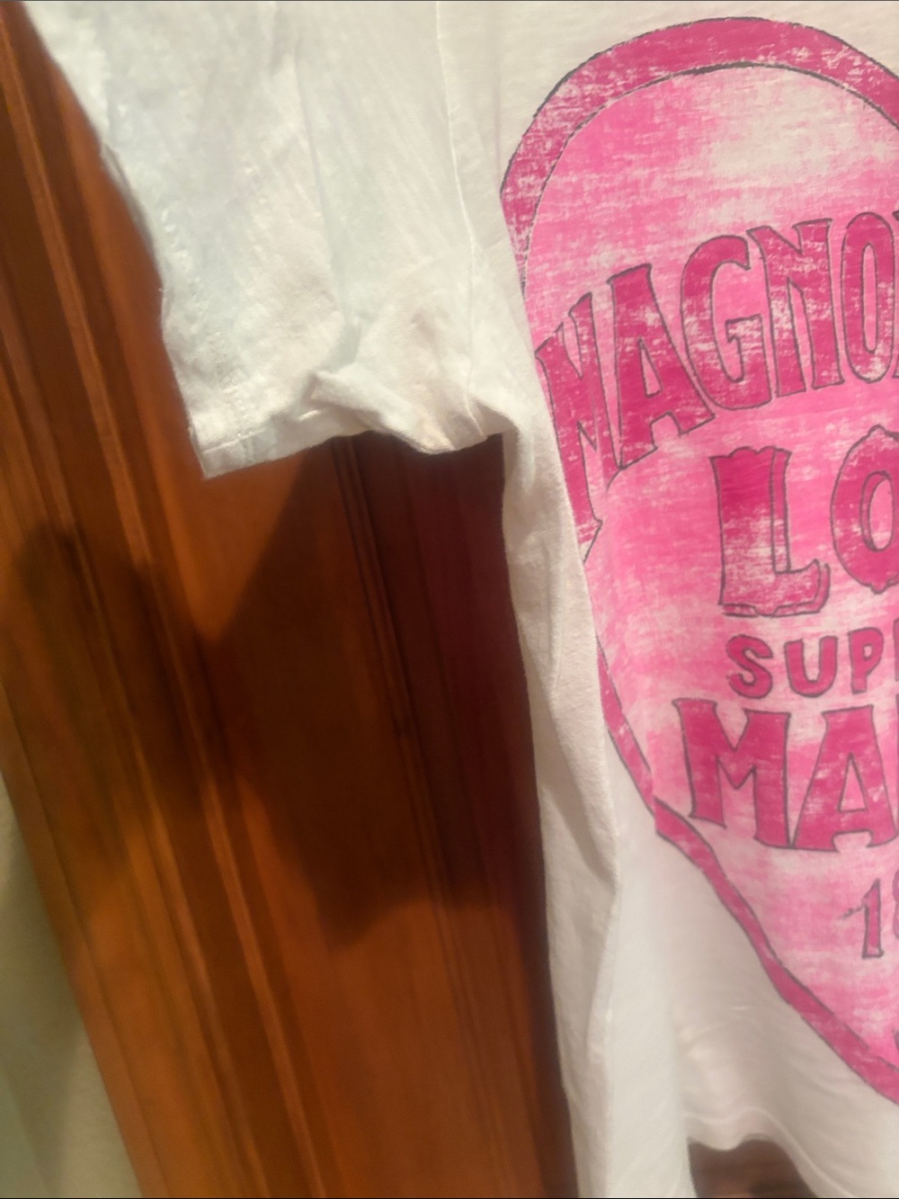 Magnolia Pearl White Tee with Pink Heart Graphic - Picture 4 of 10
